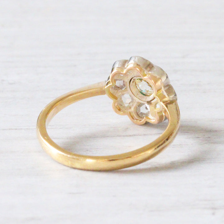Victorian Old and Rose Cut Diamond Cluster