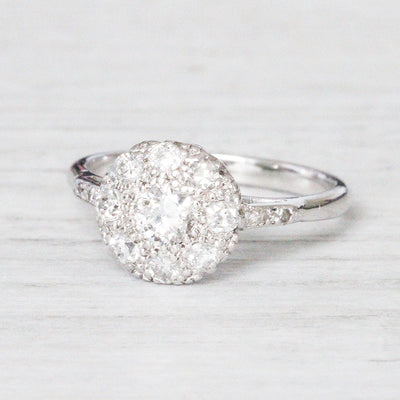 Art Deco Round Diamond Cluster Ring