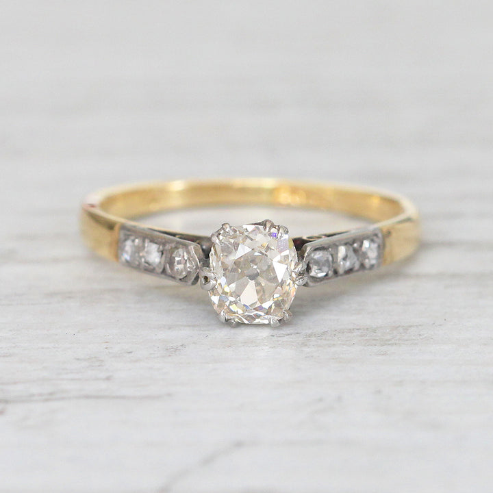 Art Deco 0.45 Carat Old Mine Cut Diamond Solitaire
