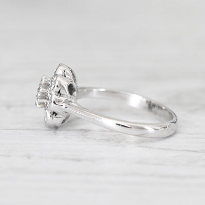 Vintage 0.78 Carat Brilliant Cut Diamond Daisy Cluster Ring