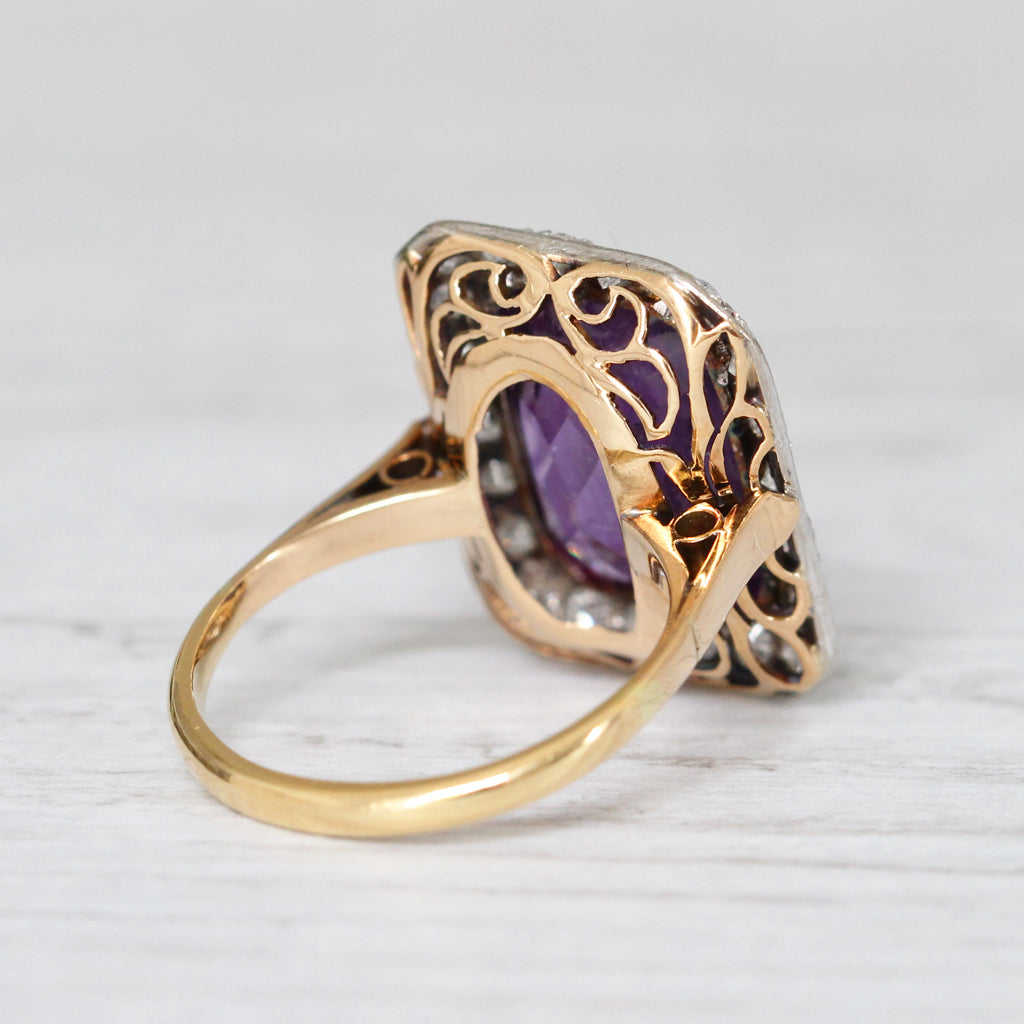 Vintage Amethyst and Diamond Cocktail Ring