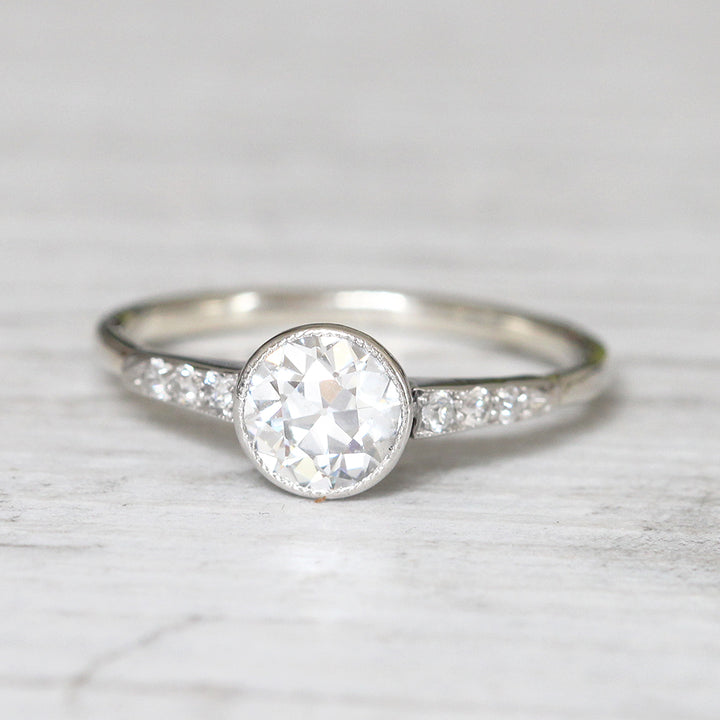 Art Deco 0.70 Carat Old European Cut Diamond Solitaire