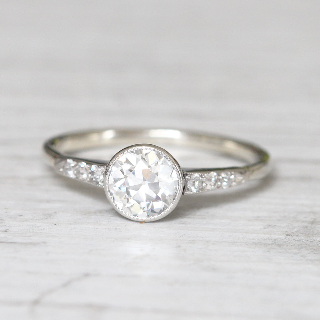 Art Deco 0.70 Carat Old European Cut Diamond Solitaire