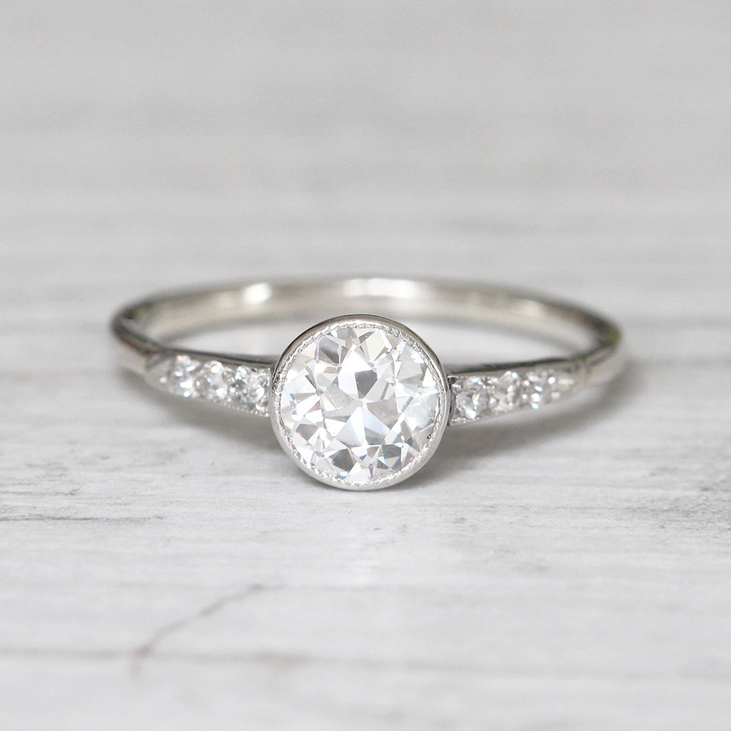 Art Deco 0.70 Carat Old European Cut Diamond Solitaire