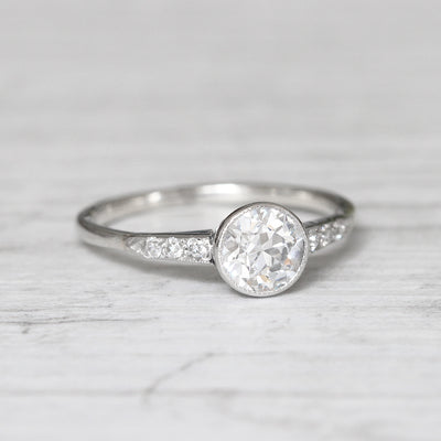 Art Deco 0.70 Carat Old European Cut Diamond Solitaire