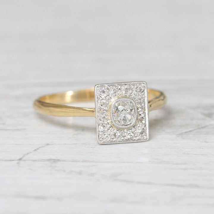 Edwardian 0.40 Carat Old Mine Cut Diamond Square Cluster