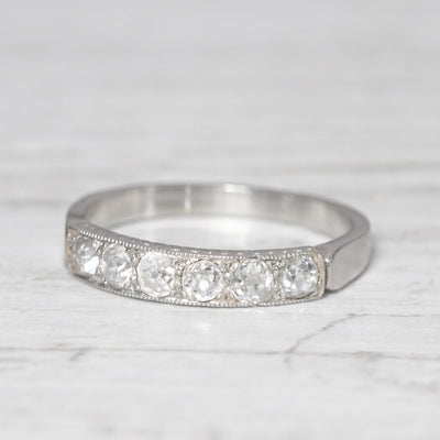 Art Deco 0.42 Carat Old Mine Cut Diamond Band