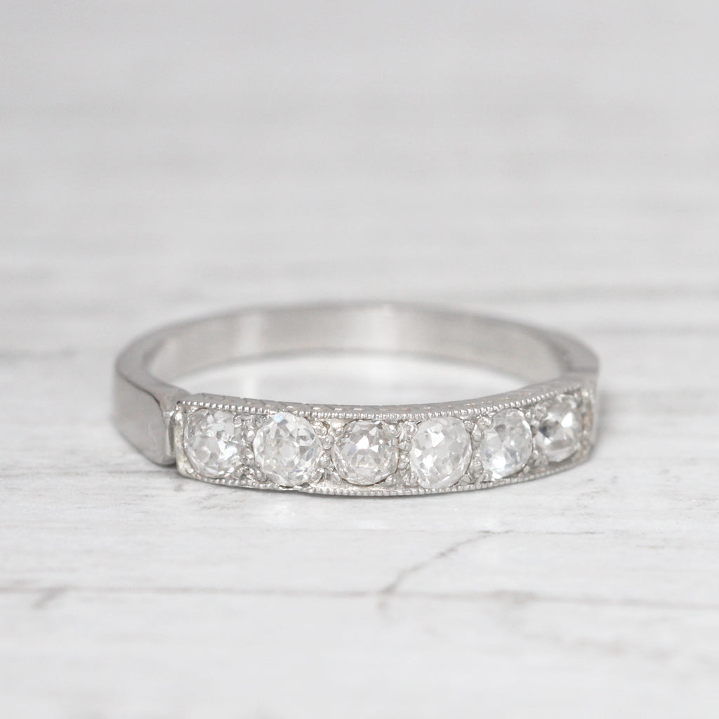 Art Deco 0.42 Carat Old Mine Cut Diamond Band