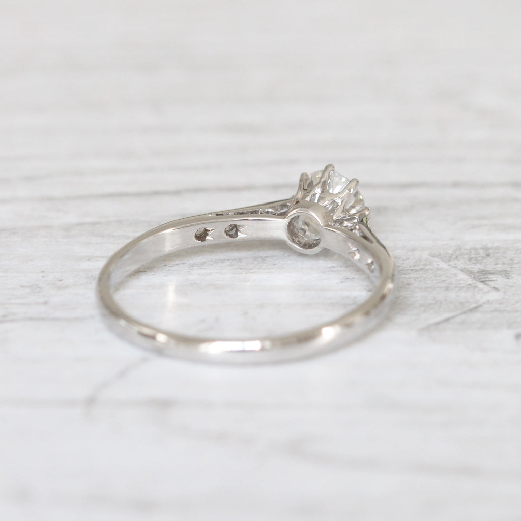Art Deco 0.60 Carat Transitional Cut Diamond Solitaire