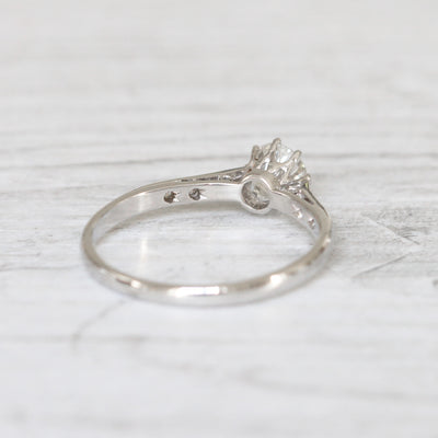 Art Deco 0.60 Carat Transitional Cut Diamond Solitaire
