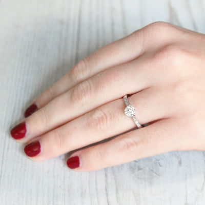 Art Deco 0.60 Carat Transitional Cut Diamond Solitaire