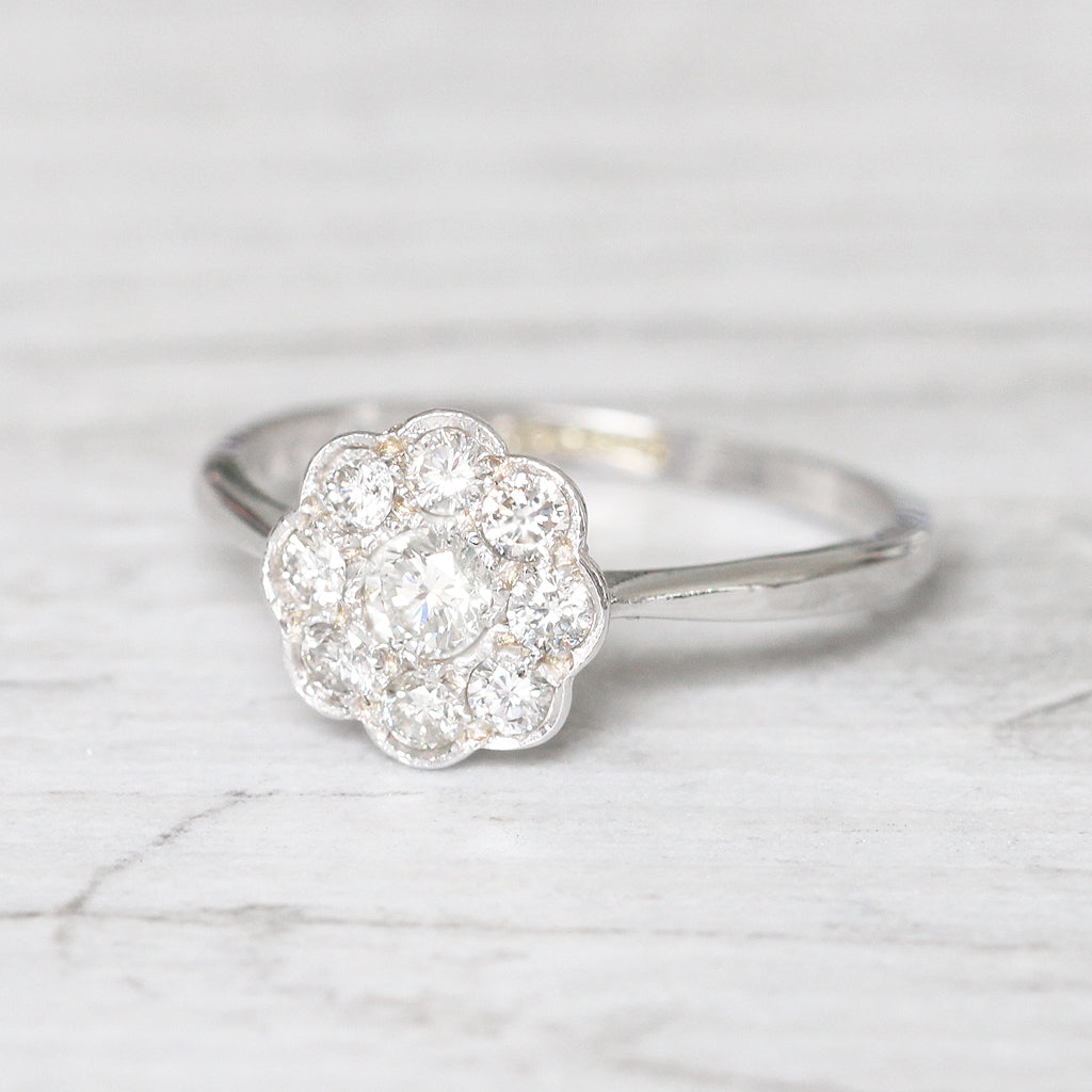 Vintage 0.55 Carat Diamond Daisy Cluster Ring