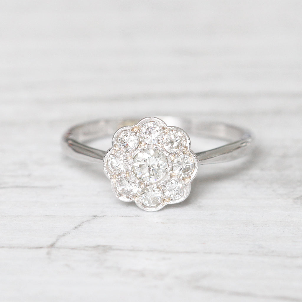 Vintage 0.55 Carat Diamond Daisy Cluster Ring