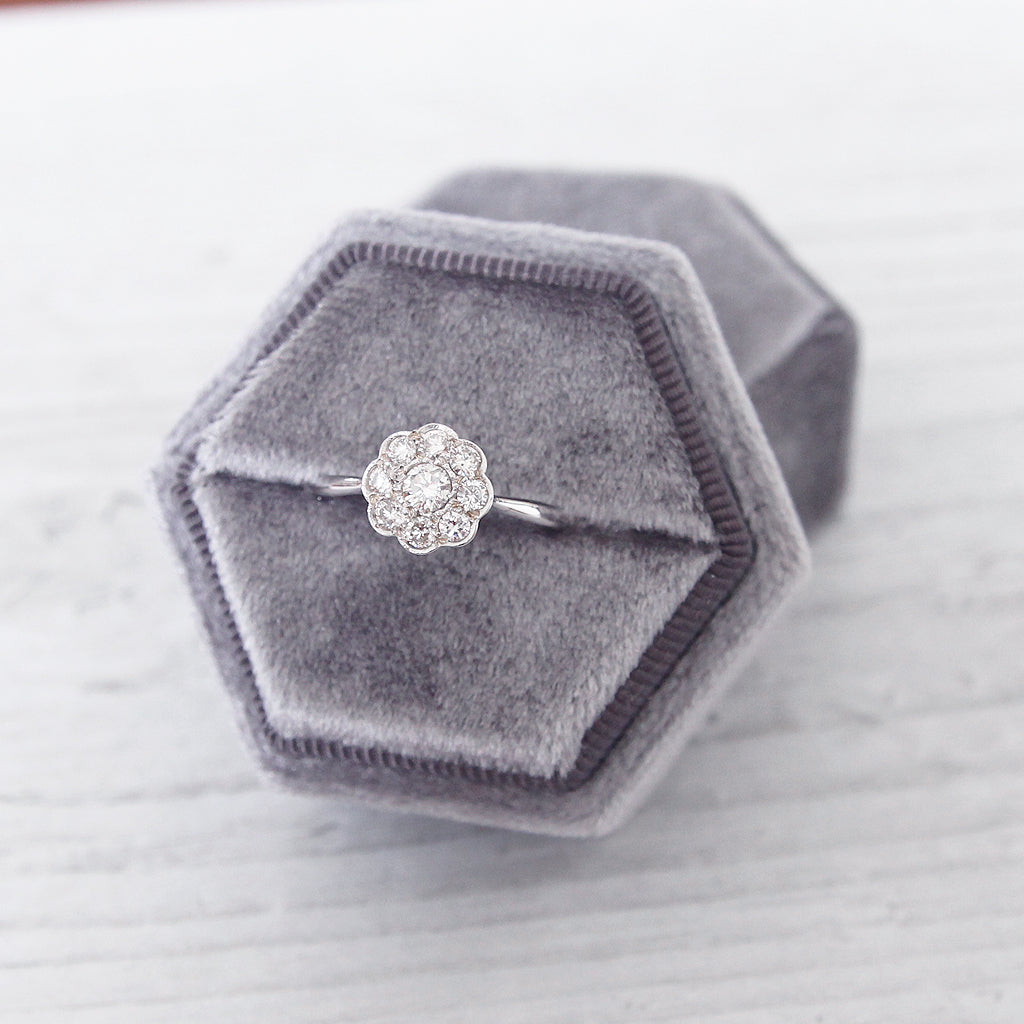 Vintage 0.55 Carat Diamond Daisy Cluster Ring