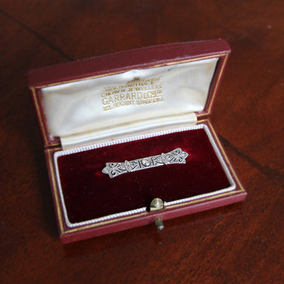 Art Deco Garrard & Co Old Cut Diamond Brooch