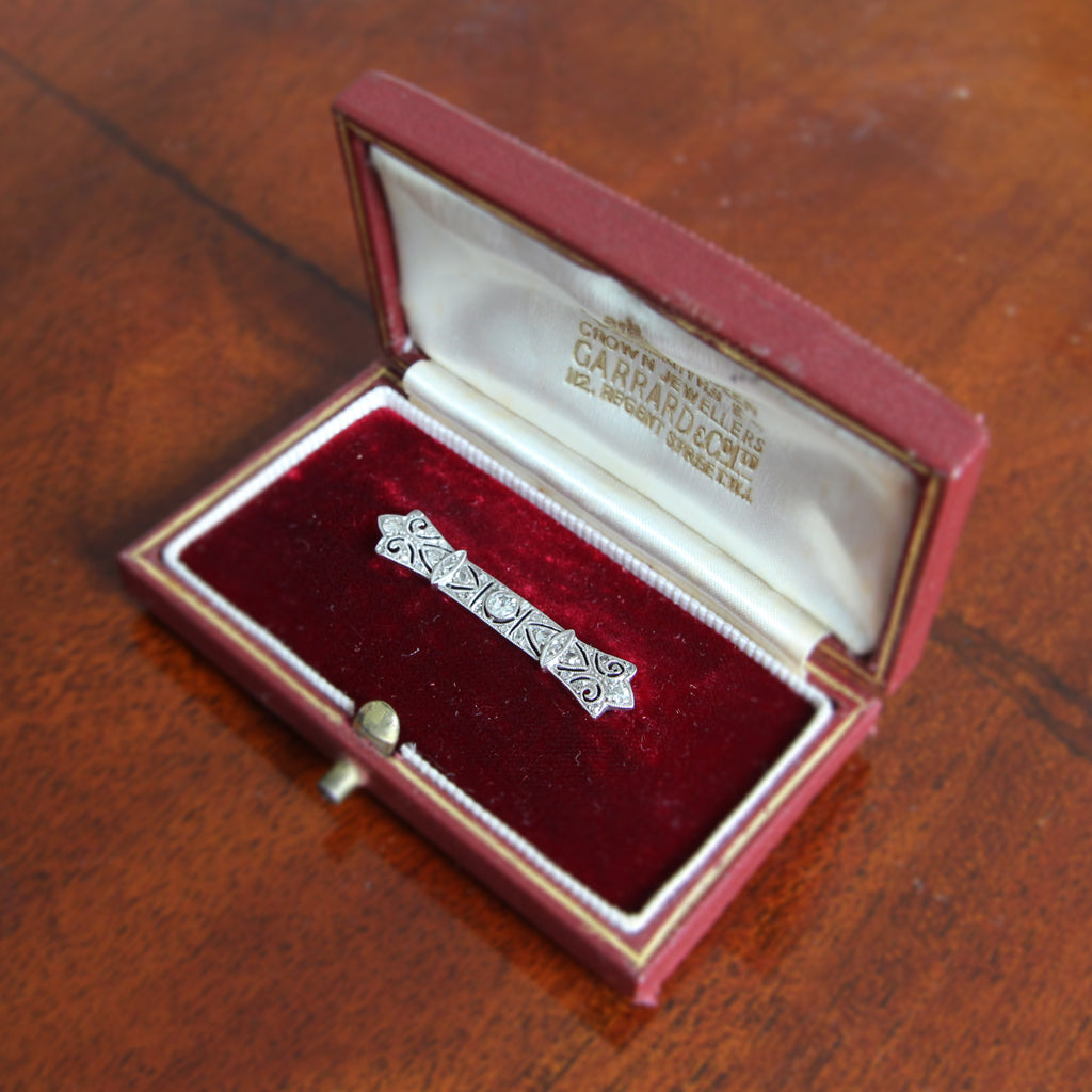Art Deco Garrard & Co Old Cut Diamond Brooch