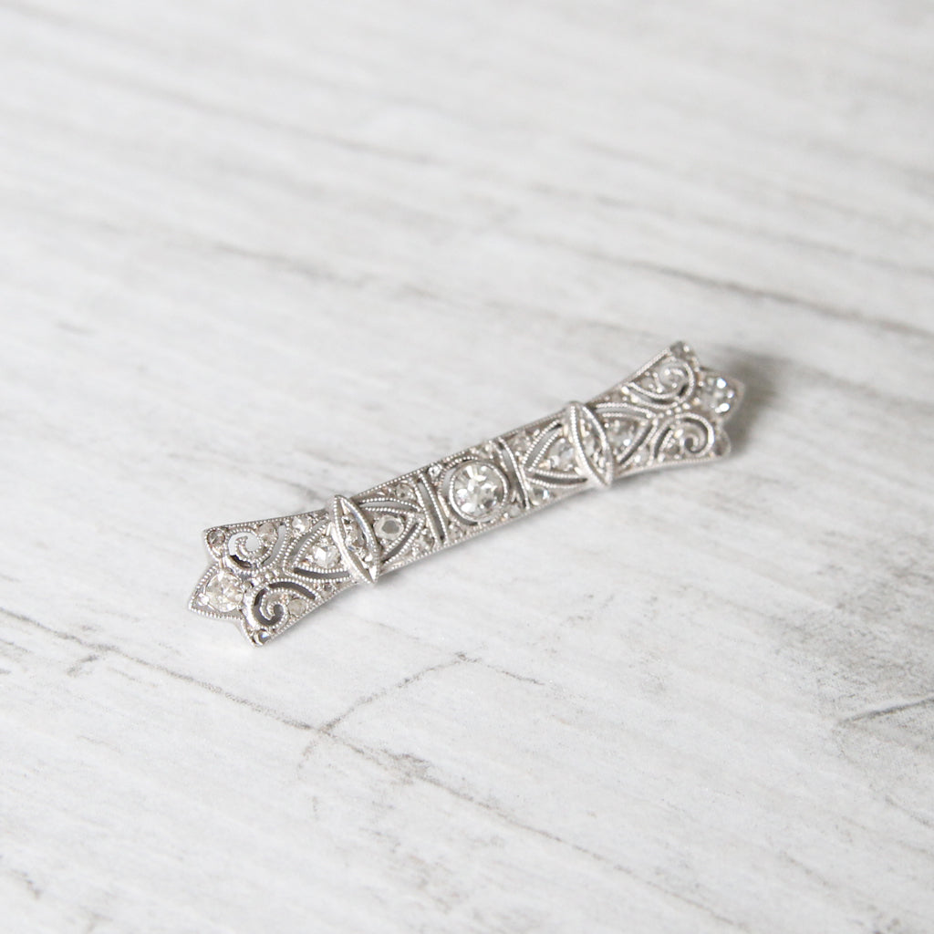 Art Deco Garrard & Co Old Cut Diamond Brooch