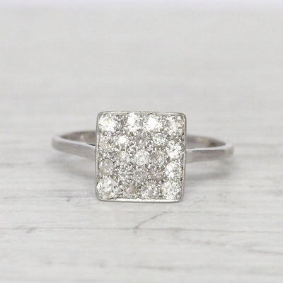 Art Deco 0.76 Carat Old Mine Cut Diamond Square Cluster