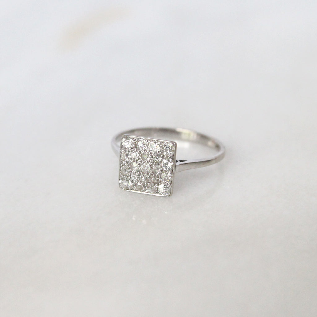 Art Deco 0.76 Carat Old Mine Cut Diamond Square Cluster