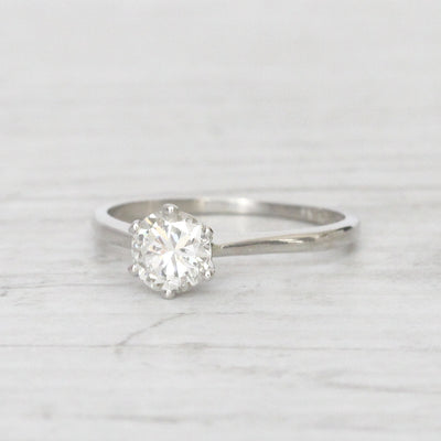 Art Deco 0.70 Carat Transitional Cut Diamond Solitaire