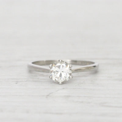 Art Deco 0.70 Carat Transitional Cut Diamond Solitaire