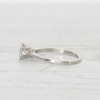 Art Deco 0.70 Carat Transitional Cut Diamond Solitaire