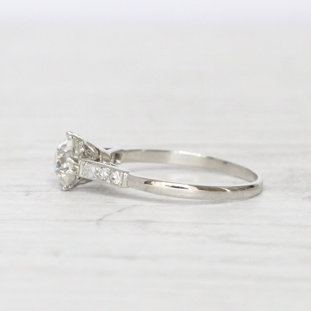 Art Deco 0.80 Carat Old European Cut Diamond Solitaire