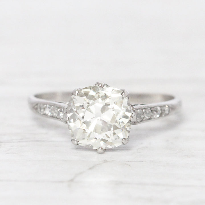 Art Deco 2.04 Old Mine Cut Diamond Solitaire
