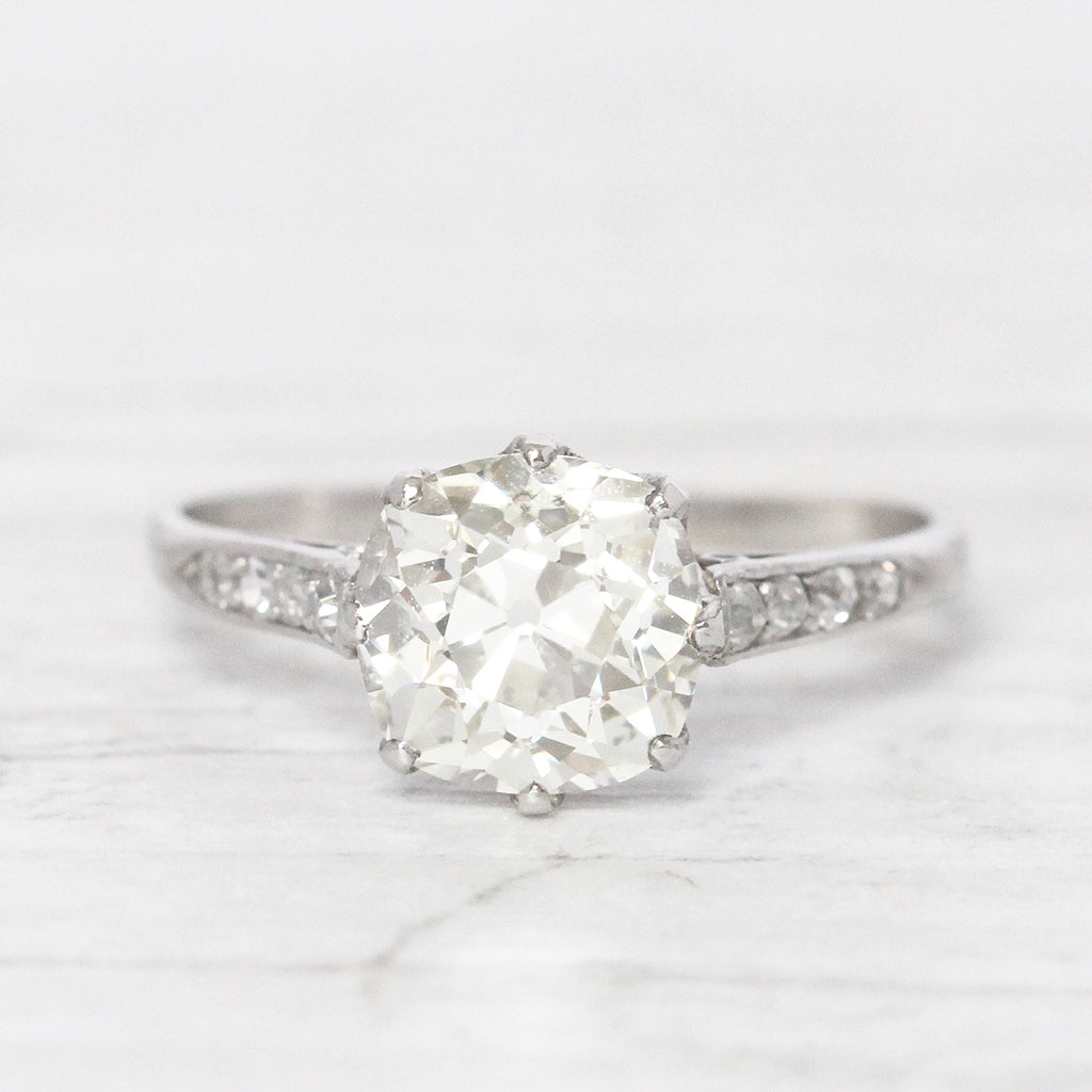 Art Deco 2.04 Old Mine Cut Diamond Solitaire