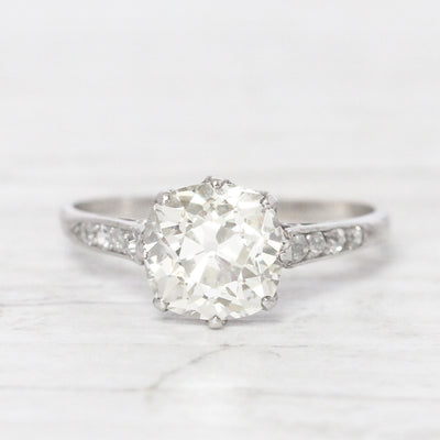 Art Deco 2.04 Old Mine Cut Diamond Solitaire