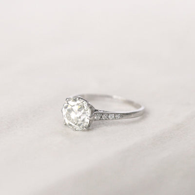 Art Deco 2.04 Old Mine Cut Diamond Solitaire