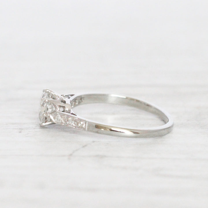 Art Deco 0.80 Carat Old European Cut Diamond Solitaire