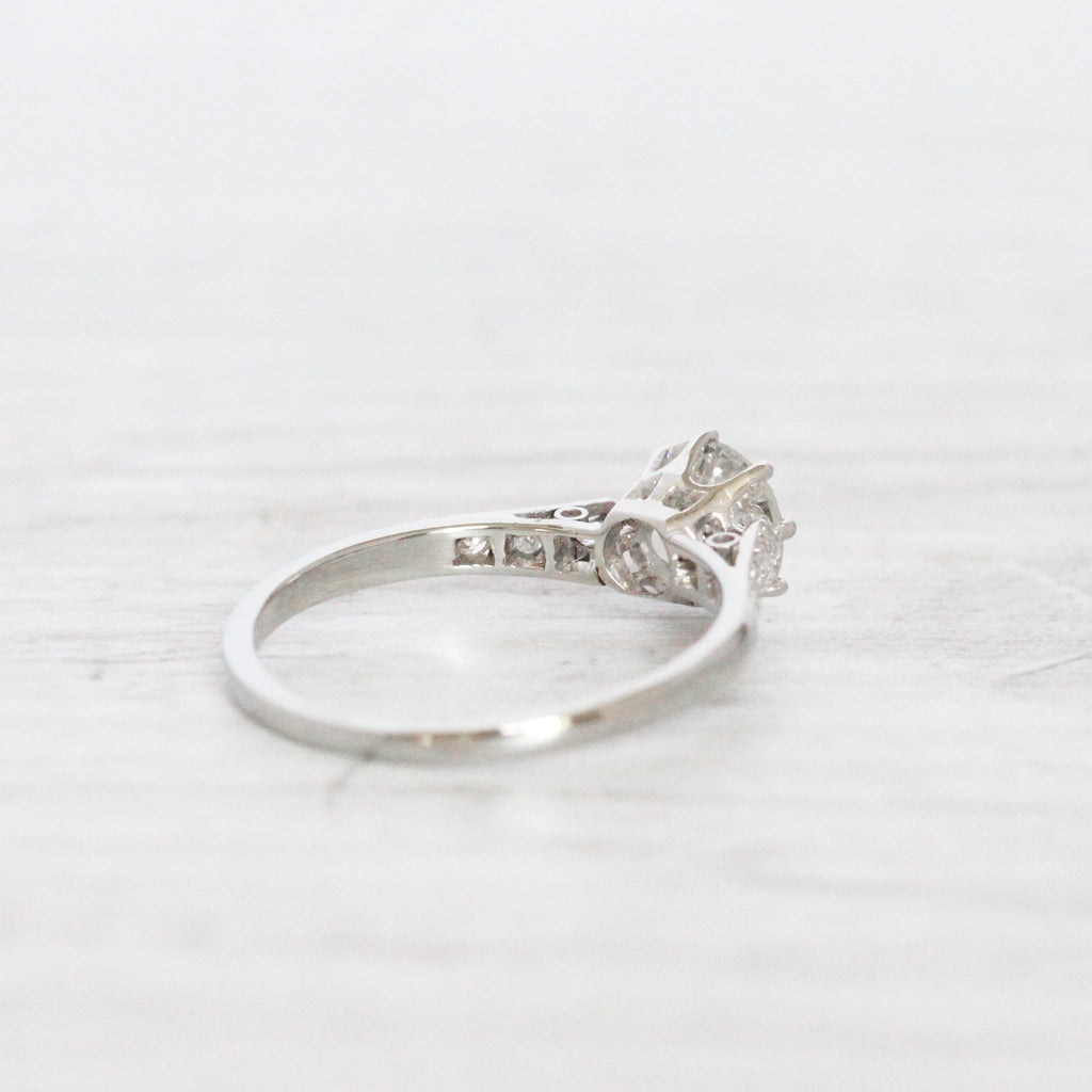 Art Deco 0.80 Carat Old European Cut Diamond Solitaire