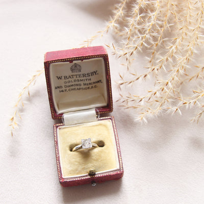 Vintage 0.60 Carat Old European Cut Diamond Solitaire with Original Box & Receipt