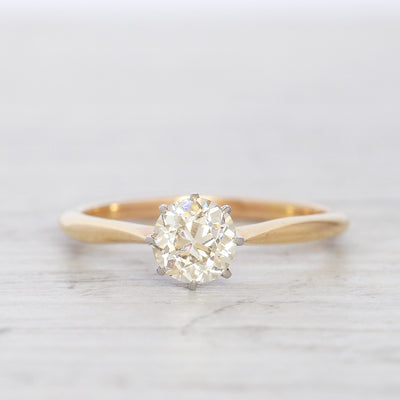 Edwardian 0.85 Carat Old European Cut Diamond Solitaire