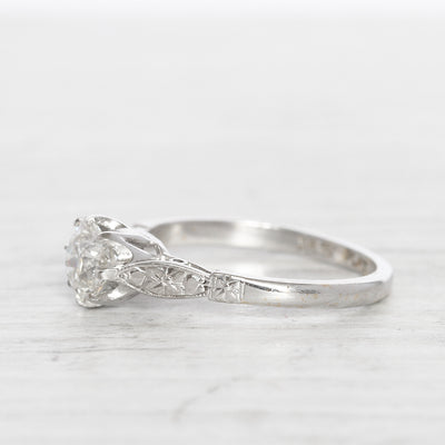 Art Deco 0.75 Carat Old European Cut Diamond Solitaire