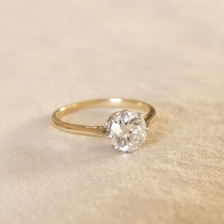 Edwardian 1.10 Carat Old European Cut Diamond Solitaire with Original Box