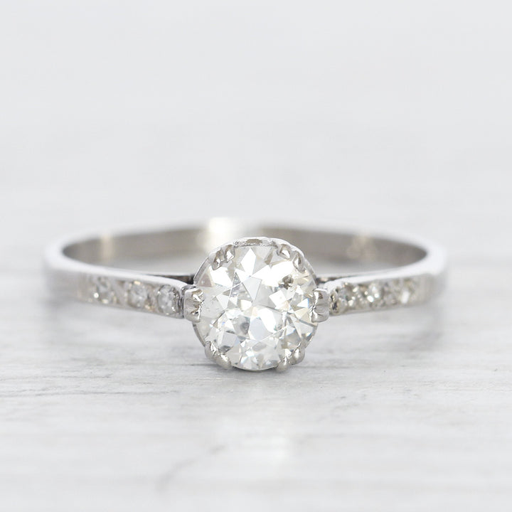Art Deco 0.75 Carat Old European Cut Diamond Solitaire