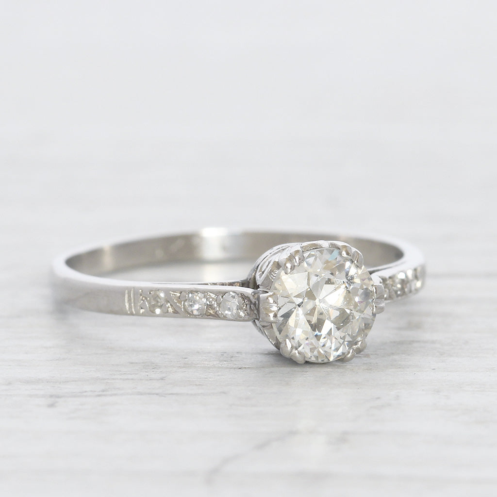 Art Deco 0.75 Carat Old European Cut Diamond Solitaire