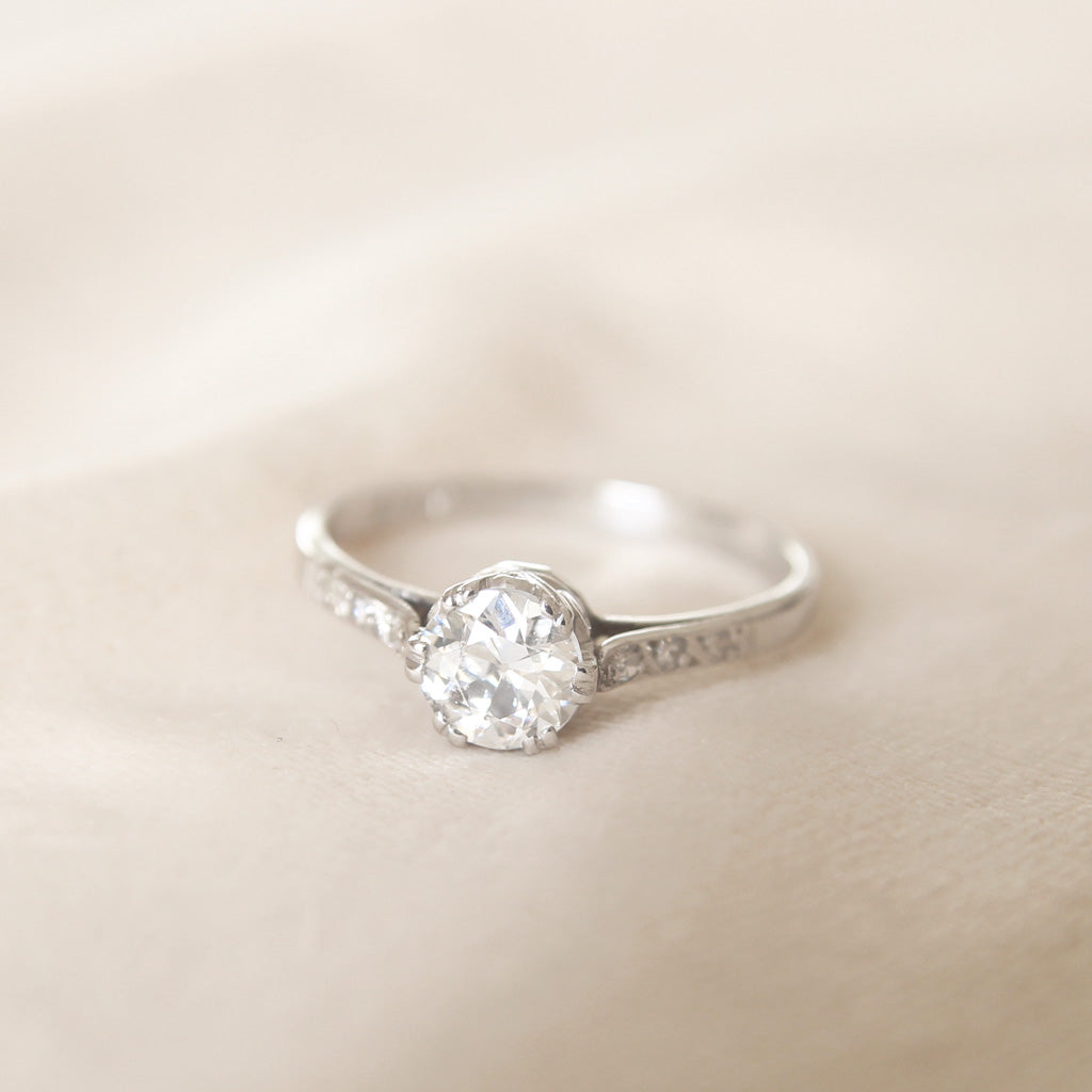Art Deco 0.75 Carat Old European Cut Diamond Solitaire