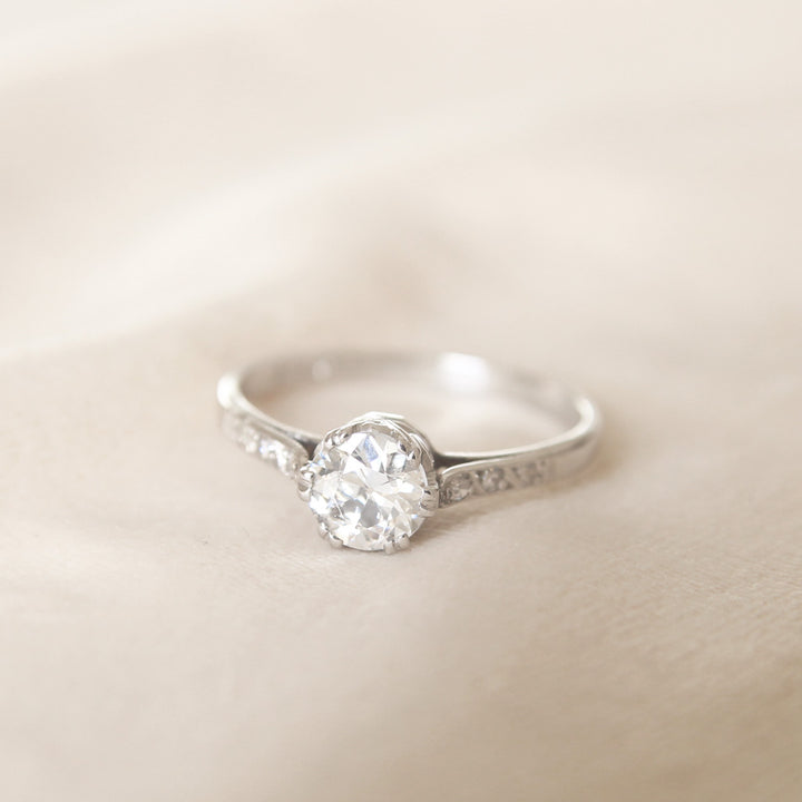 Art Deco 0.75 Carat Old European Cut Diamond Solitaire