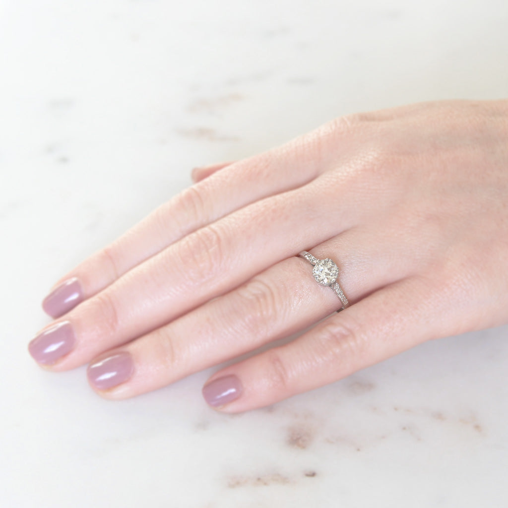 Art Deco 0.75 Carat Old European Cut Diamond Solitaire