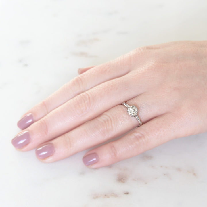 Art Deco 0.75 Carat Old European Cut Diamond Solitaire