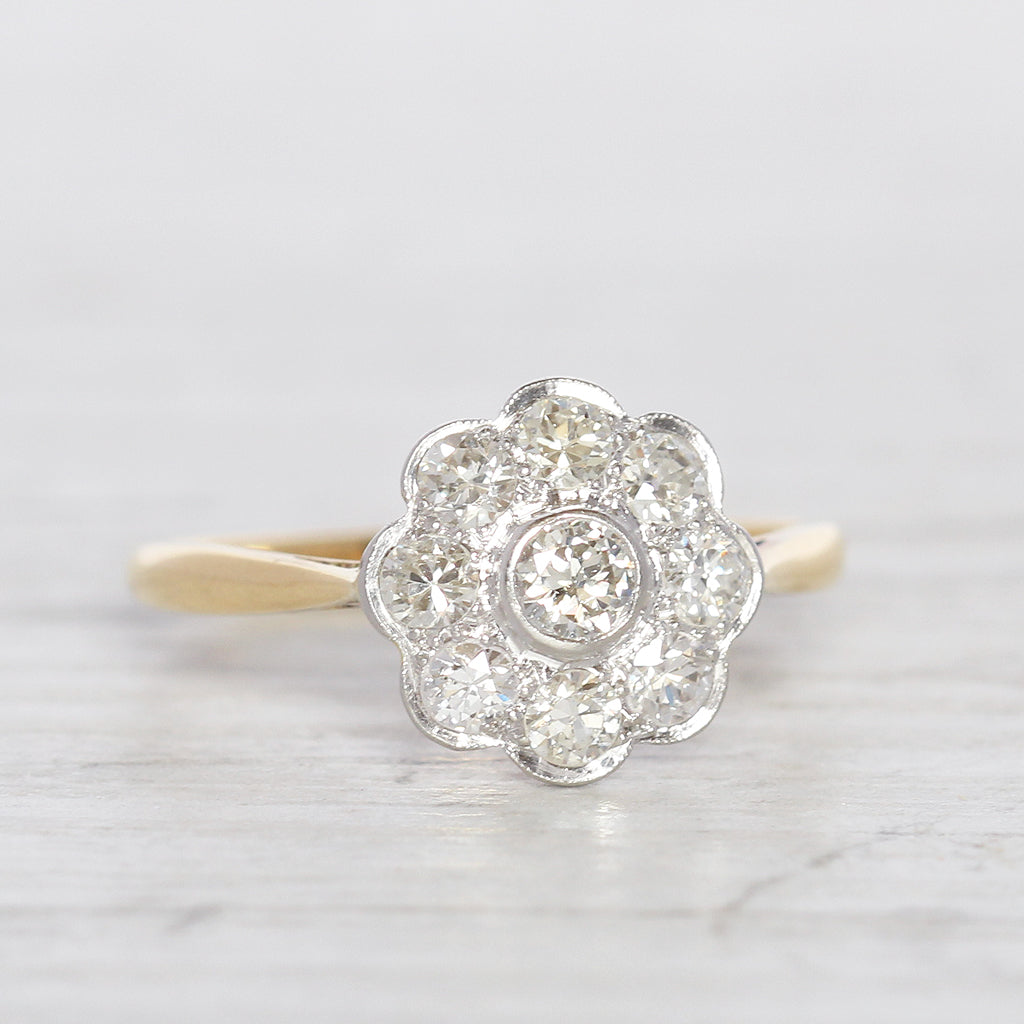 Vintage 0.55 Carat Diamond Daisy Cluster