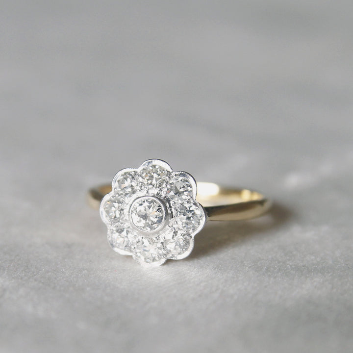 Vintage 0.55 Carat Diamond Daisy Cluster
