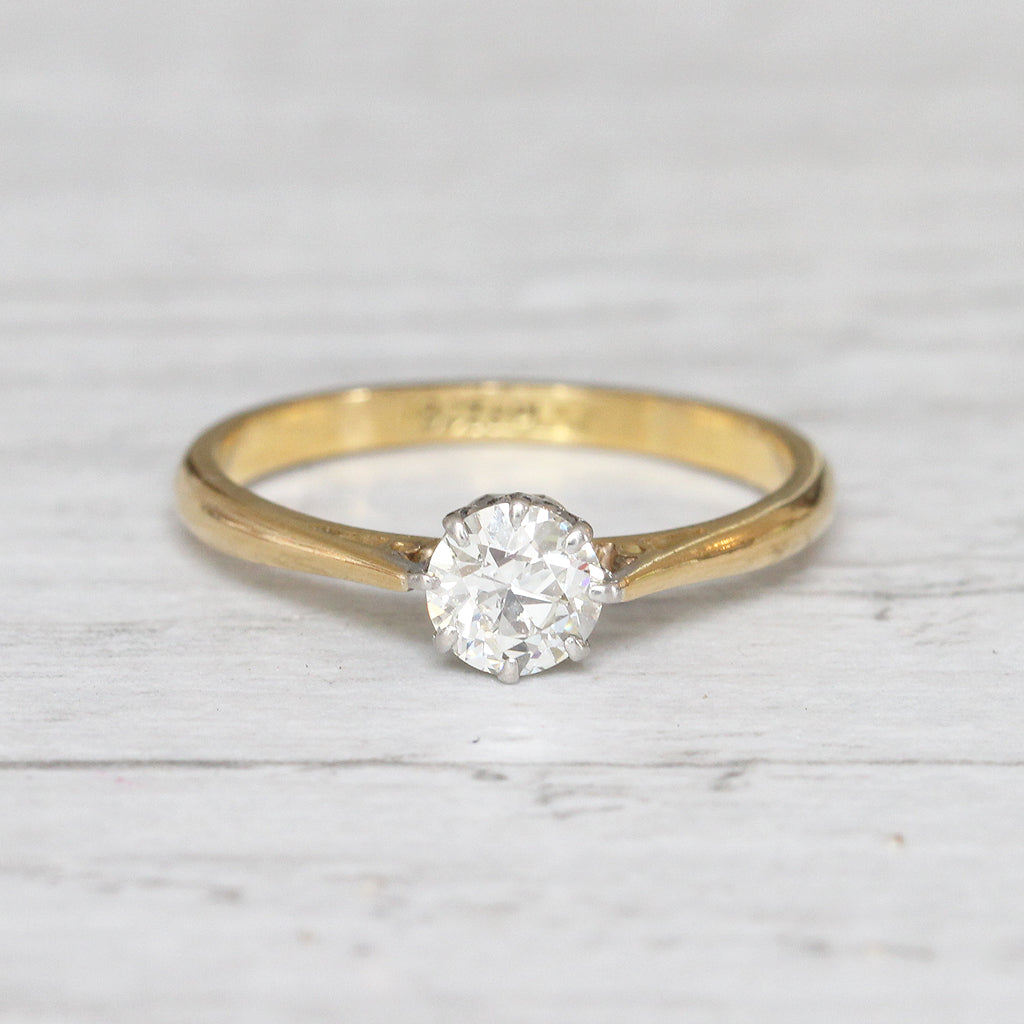 Edwardian 0.52 Carat Old European Cut Diamond Solitaire