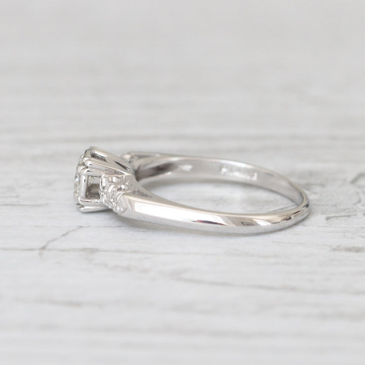 Art Deco 0.22 Carat Transitional Cut Diamond Solitaire