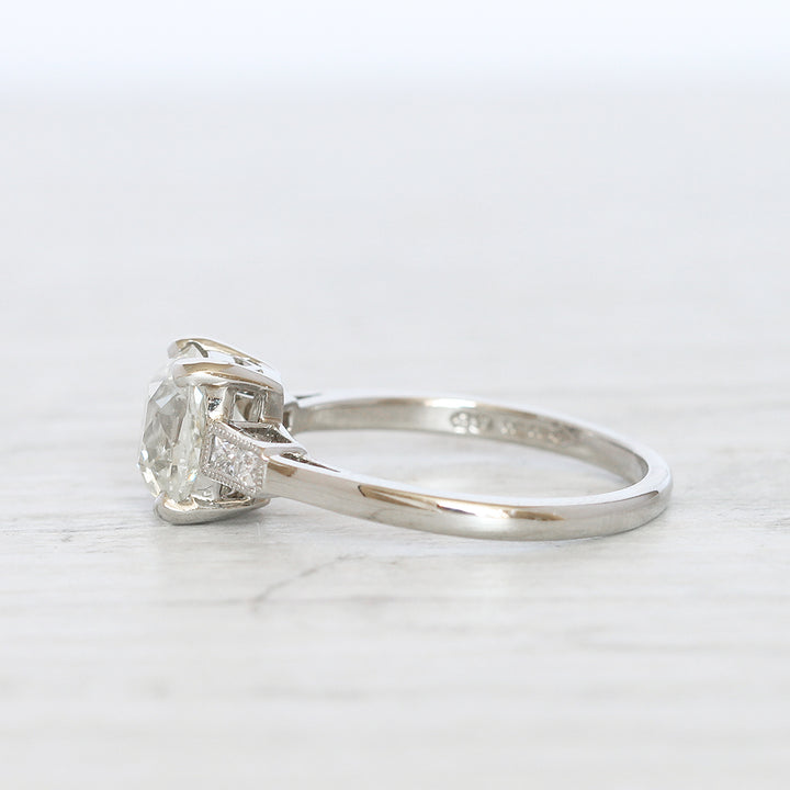 Art Deco 1.70 Carat Old Mine Cut Diamond Solitaire