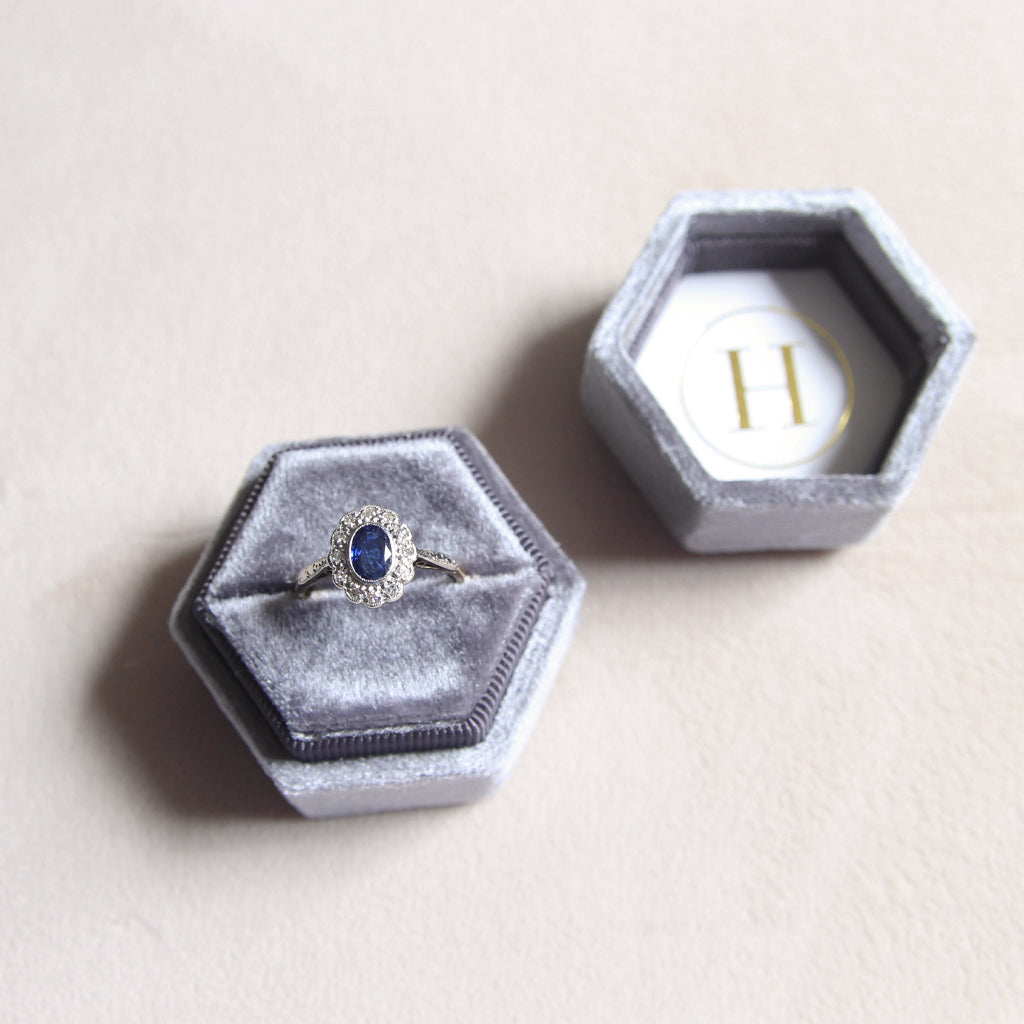 Edwardian 0.65 Carat Sapphire and Diamond Cluster