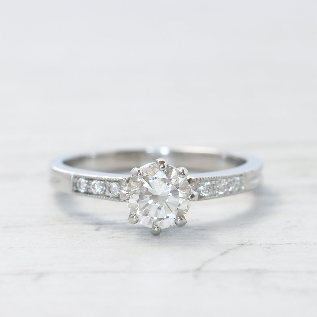 Vintage Style 0.65 Carat Brilliant Cut Diamond Solitaire